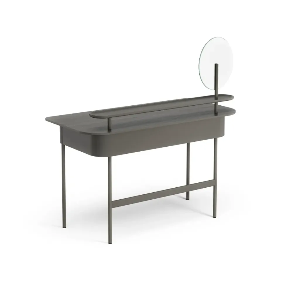 Swedese Desks*Luna desk with drawer, shelf and mirror, Oak orkan Grey