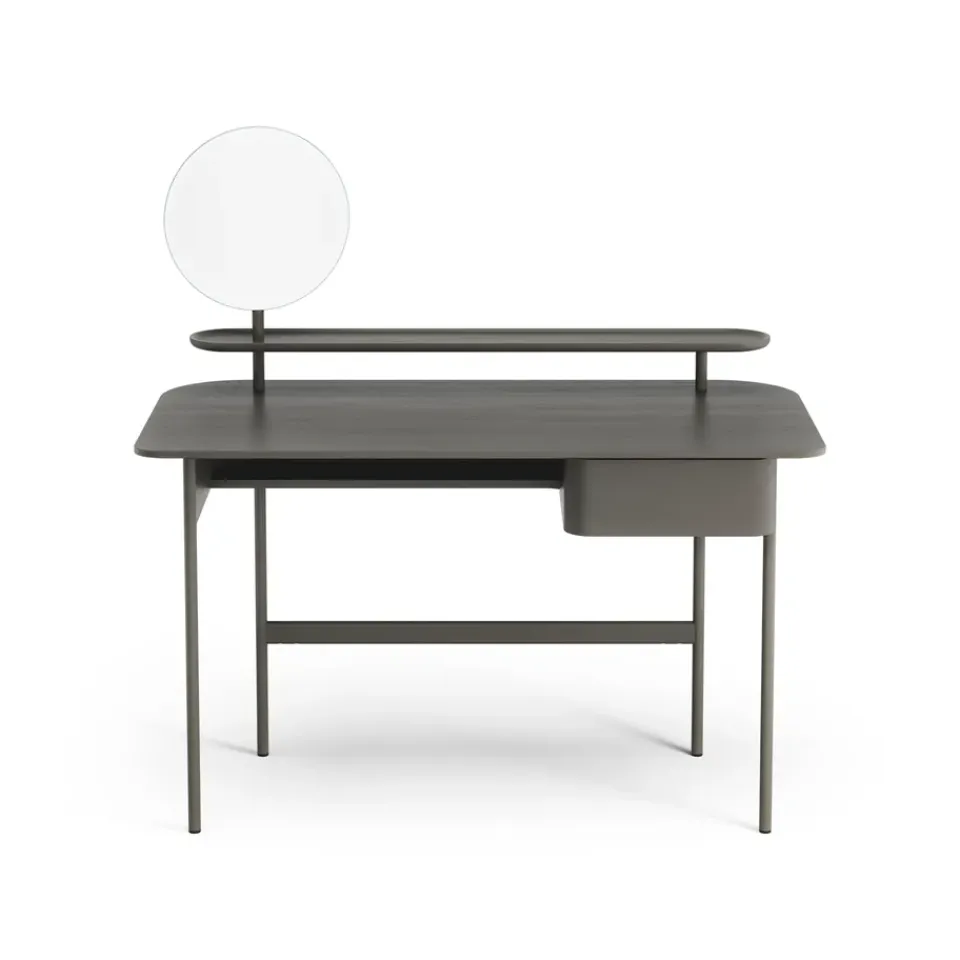 Swedese Desks*Luna desk with drawer, shelf and mirror, Oak orkan Grey