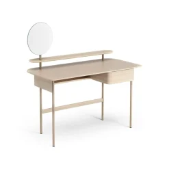 Swedese Desks*Luna desk with drawer, shelf and mirror, Oak white-pigmented Brown