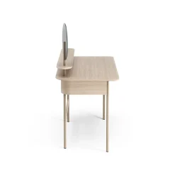 Swedese Desks*Luna desk with drawer, shelf and mirror, Oak white-pigmented Brown
