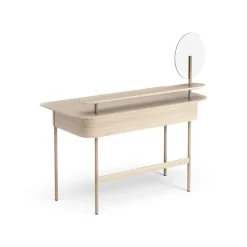 Swedese Desks*Luna desk with drawer, shelf and mirror, Oak white-pigmented Brown