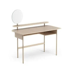 Swedese Desks*Luna desk with shelf and mirror, Oak white-pigmented Brown