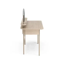 Swedese Desks*Luna desk with shelf and mirror, Oak white-pigmented Brown