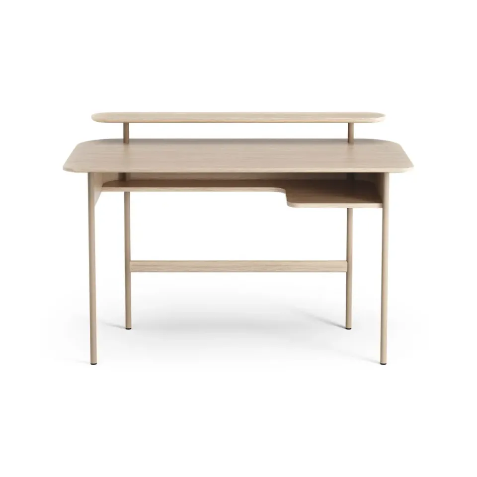 Swedese Desks*Luna desk with shelf, Oak white-pigmented Brown
