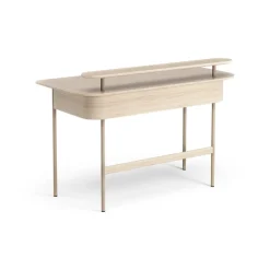 Swedese Desks*Luna desk with shelf, Oak white-pigmented Brown