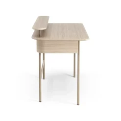 Swedese Desks*Luna desk with shelf, Oak white-pigmented Brown