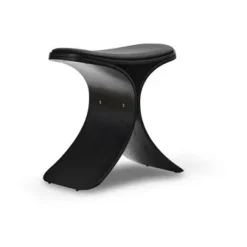 Gejst Stools*Luno stool 48x28x72 cm, oak- leather Black
