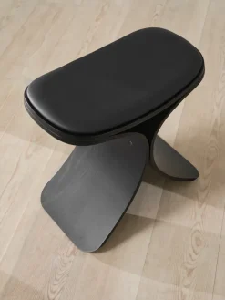 Gejst Stools*Luno stool 48x28x72 cm, oak- leather Black