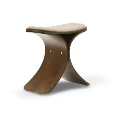 Gejst Stools*Luno stool 48x28x72 cm, Dark oak–dark beige textile Brown