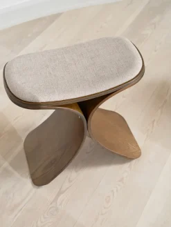 Gejst Stools*Luno stool 48x28x72 cm, Dark oak–dark beige textile Brown