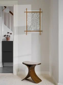 Gejst Stools*Luno stool 48x28x72 cm, Dark oak–dark beige textile Brown