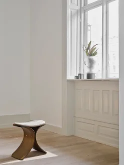 Gejst Stools*Luno stool 48x28x72 cm, Dark oak–dark beige textile Brown