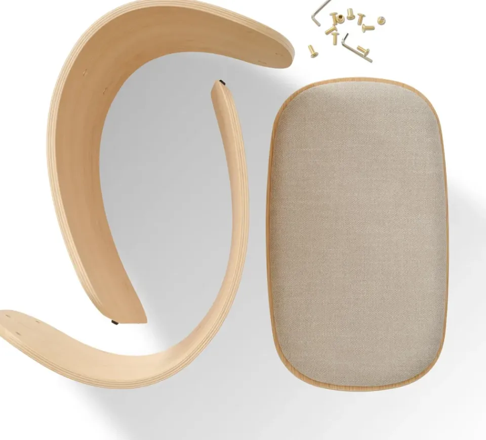 Gejst Stools*Luno stool 48x28x72 cm, Oak- textile Beige