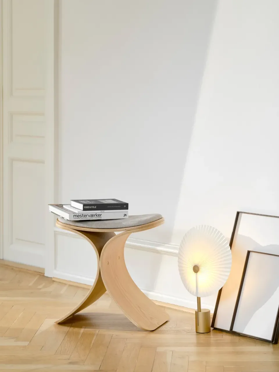 Gejst Stools*Luno stool 48x28x72 cm, Oak- textile Beige
