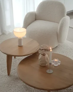 1898 Coffee Tables*Lyckeby coffee table Ø60x37.5 cm, Natural lacquered oak Brown