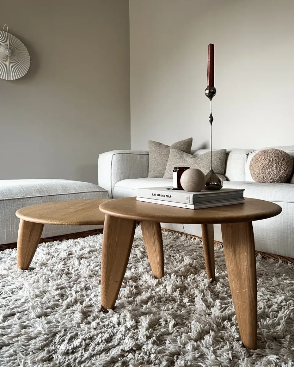 1898 Coffee Tables*Lyckeby coffee table Ø60x37.5 cm, Natural lacquered oak Brown