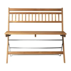 FDB Møbler Garden Sofas & Garden Benches*M24 Lilleø balcony bench, Teak-stainless steel Beige