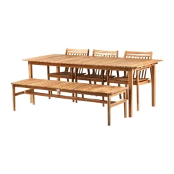 FDB Møbler Garden Sofas & Garden Benches*M10 Sammen 3-seater bench, Teak-nature oiled Brown