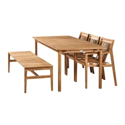 FDB Møbler Garden Sofas & Garden Benches*M10 Sammen 3-seater bench, Teak-nature oiled Brown