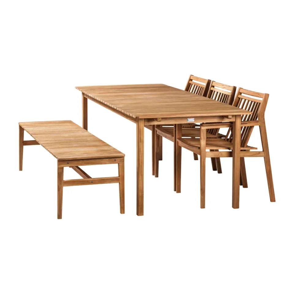 FDB Møbler Garden Sofas & Garden Benches*M10 Sammen 3-seater bench, Teak-nature oiled Brown