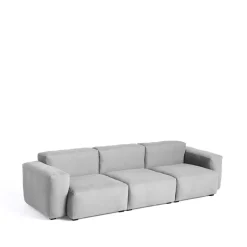 HAY Sofas*Mags Soft low 3-seater sofa, Linara 443 tweed-tone-on-tone stitching Grey