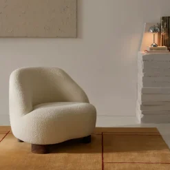 &Tradition Armchairs & Footstools*Margas LC1 armchair, Karakorum 001 -walnut legs White