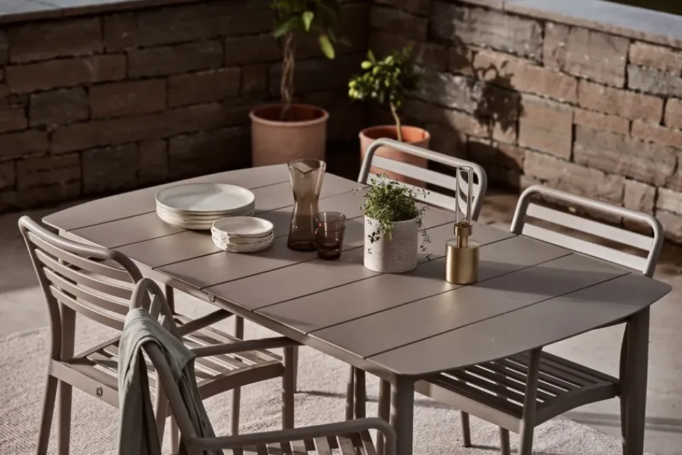 1898 Table For Outdoor Use*Marsala dining table, Taupe 152x90 cm Beige