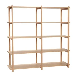 Hübsch Shelves & Shelving Systems*Mason shelf double large, Oak Beige