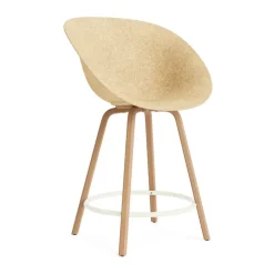 Normann Copenhagen Bar Stools*Mat Bar Armchair armchair 65 cm, Hemp-beech-cream steel Beige