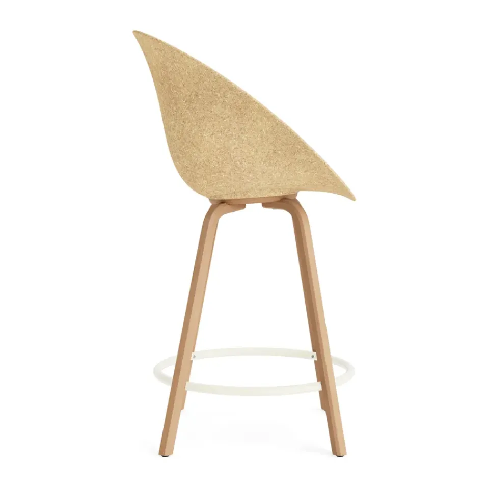 Normann Copenhagen Bar Stools*Mat Bar Armchair armchair 65 cm, Hemp-beech-cream steel Beige