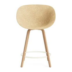 Normann Copenhagen Bar Stools*Mat Bar Armchair armchair 65 cm, Hemp-beech-cream steel Beige