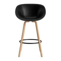 Normann Copenhagen Bar Stools*Mat Bar Armchair armchair front-upholstered 75 cm, Ultra 41599-seaweed-beech- steel Black