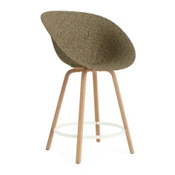 Normann Copenhagen Bar Stools*Mat Bar Armchair armchair 65 cm, Seaweed-beech-cream steel Beige