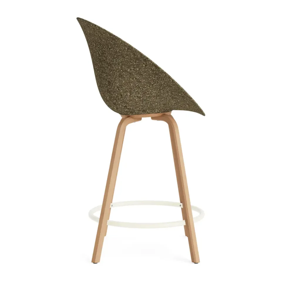 Normann Copenhagen Bar Stools*Mat Bar Armchair armchair 65 cm, Seaweed-beech-cream steel Beige