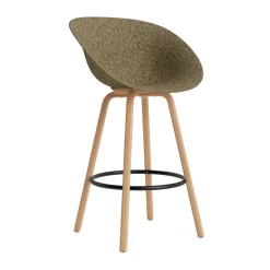 Normann Copenhagen Bar Stools*Mat Bar Armchair armchair 75 cm, Seaweed-beech-black steel Beige