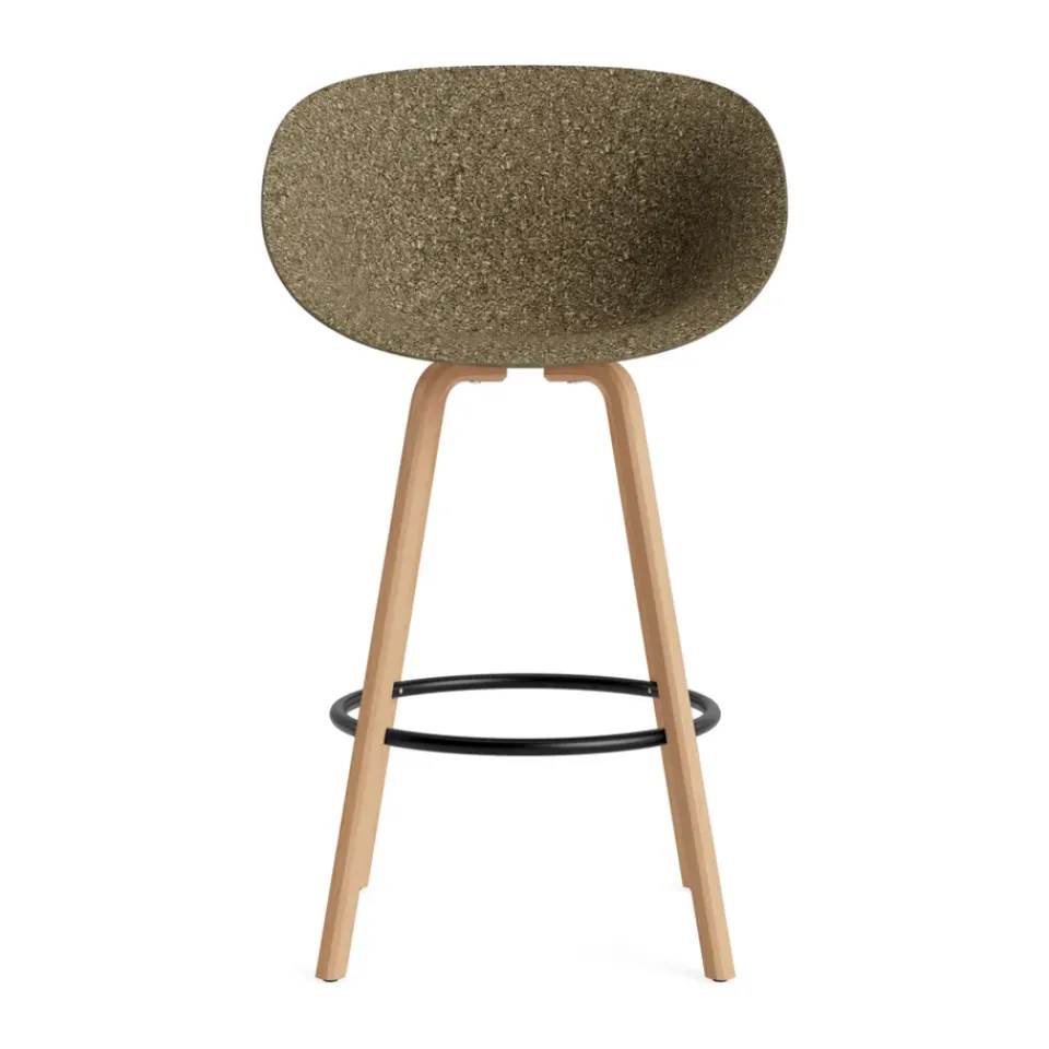 Normann Copenhagen Bar Stools*Mat Bar Armchair armchair 75 cm, Seaweed-beech-black steel Beige