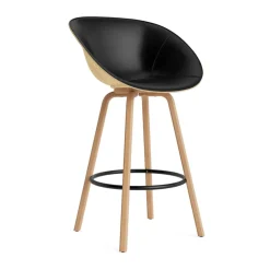 Normann Copenhagen Bar Stools*Mat Bar Armchair armchair front-upholstered 75 cm, Ultra 41599-hemp-beech- steel Black