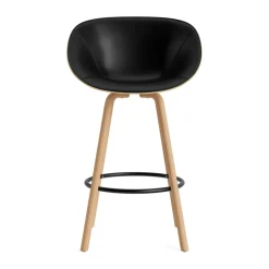 Normann Copenhagen Bar Stools*Mat Bar Armchair armchair front-upholstered 75 cm, Ultra 41599-hemp-beech- steel Black