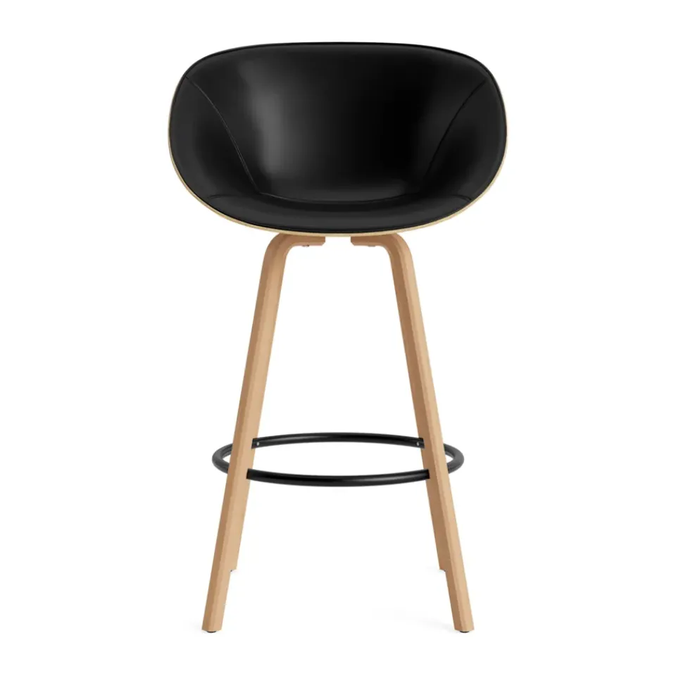 Normann Copenhagen Bar Stools*Mat Bar Armchair armchair front-upholstered 75 cm, Ultra 41599-hemp-beech- steel Black