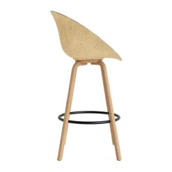 Normann Copenhagen Bar Stools*Mat Bar Armchair armchair front-upholstered 75 cm, Ultra 41599-hemp-beech- steel Black