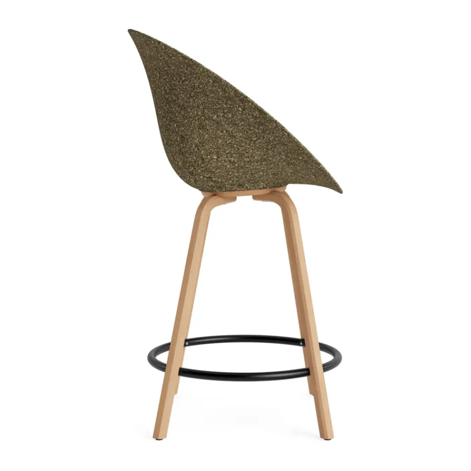 Normann Copenhagen Bar Stools*Mat Bar Armchair armchair 65 cm, Seaweed-beech-black steel Beige