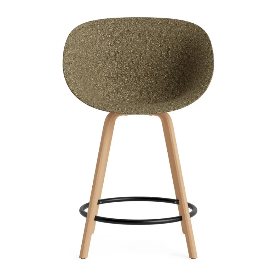 Normann Copenhagen Bar Stools*Mat Bar Armchair armchair 65 cm, Seaweed-beech-black steel Beige