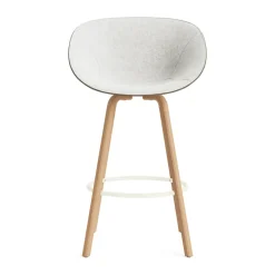 Normann Copenhagen Bar Stools*Mat Bar Armchair armchair front-upholstered 75 cm, Hallingdal 110-seaweed-beech-cream steel Grey