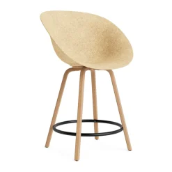 Normann Copenhagen Bar Stools*Mat Bar Armchair armchair 65 cm, Hemp-beech-black steel Beige