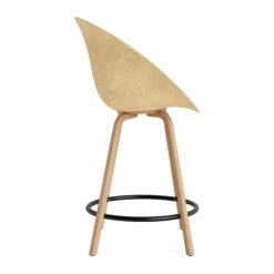 Normann Copenhagen Bar Stools*Mat Bar Armchair armchair 65 cm, Hemp-beech-black steel Beige
