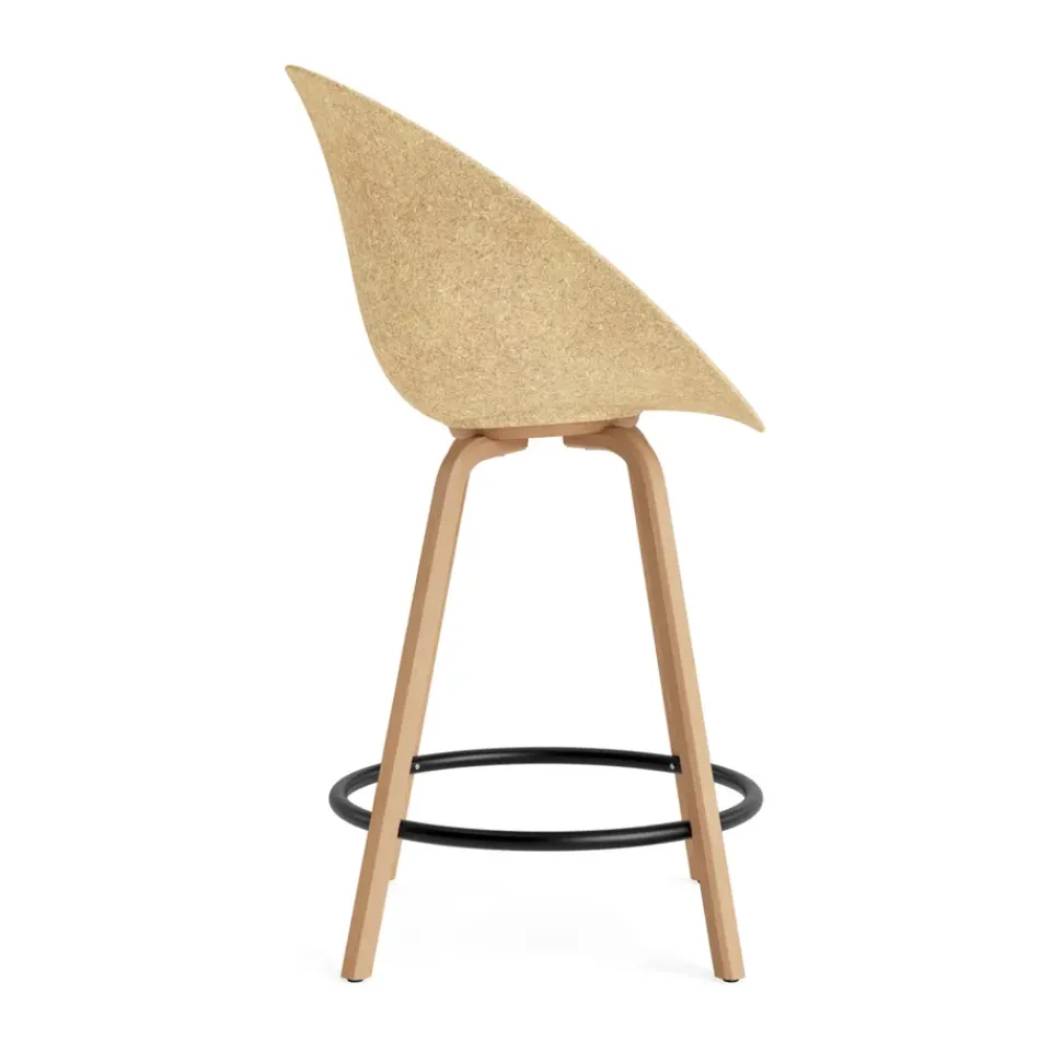 Normann Copenhagen Bar Stools*Mat Bar Armchair armchair 65 cm, Hemp-beech-black steel Beige