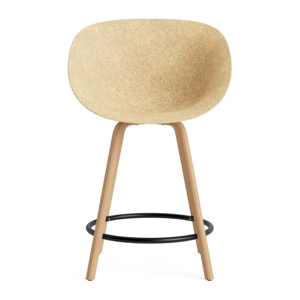Normann Copenhagen Bar Stools*Mat Bar Armchair armchair 65 cm, Hemp-beech-black steel Beige