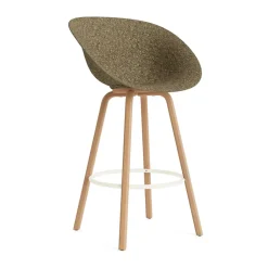 Normann Copenhagen Bar Stools*Mat Bar Armchair armchair 75 cm, Seaweed-beech-cream steel Beige