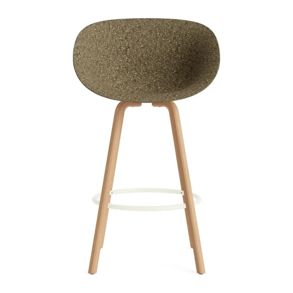 Normann Copenhagen Bar Stools*Mat Bar Armchair armchair 75 cm, Seaweed-beech-cream steel Beige
