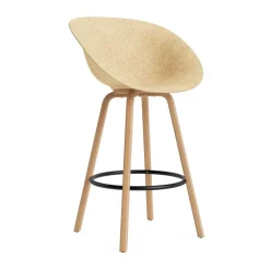 Normann Copenhagen Bar Stools*Mat Bar Armchair armchair 75 cm, Hemp-beech-black steel Beige